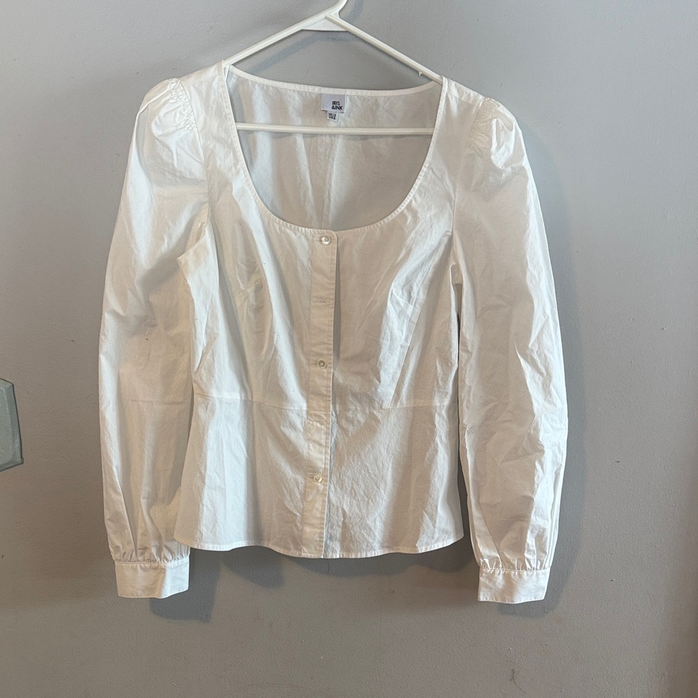 Elegant White Button-Down Blouse